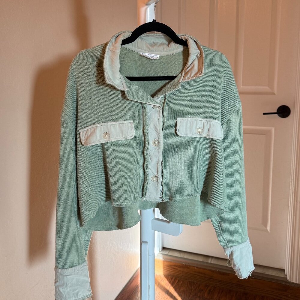 SAGE the Label Waffle Knit Button-Up Top – Size L